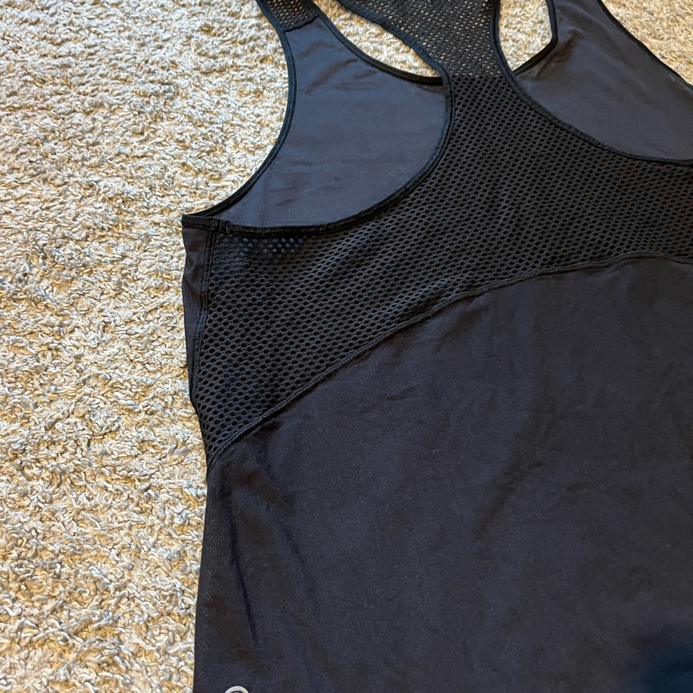 Black Mesh Racerback Tank Top - Picture 3 of 3